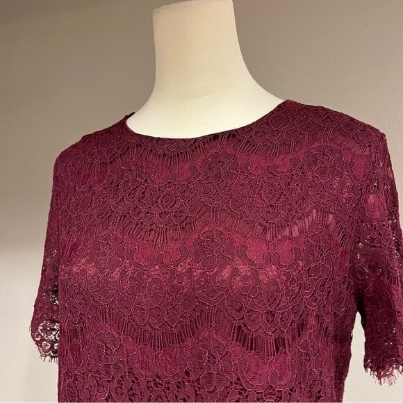 Lulu's Take Me to Brunch Burgundy Lace
Shift Dress - Picture 2 of 12
